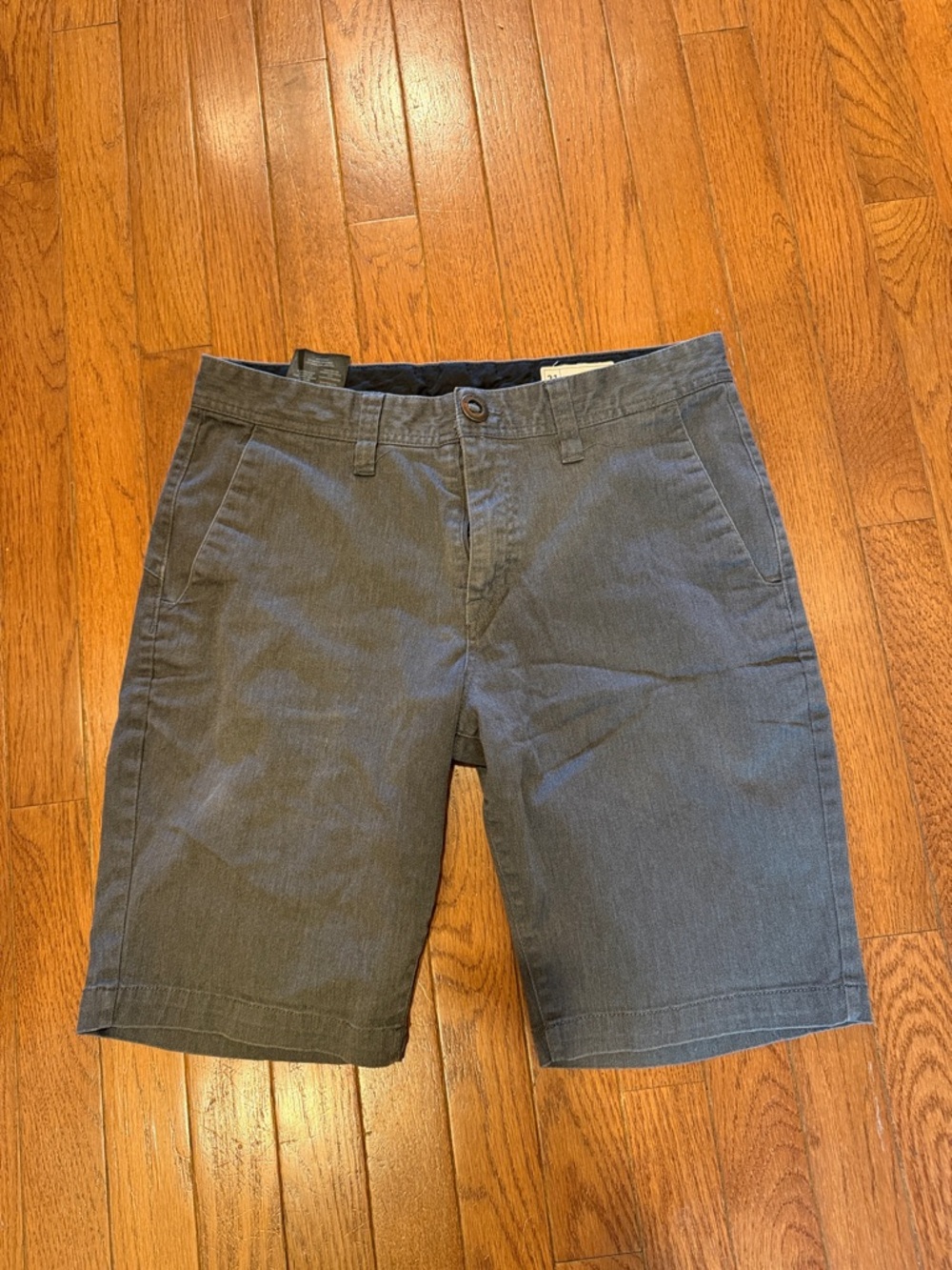 Volcom Men's Slate Gray Flat-Front Shorts